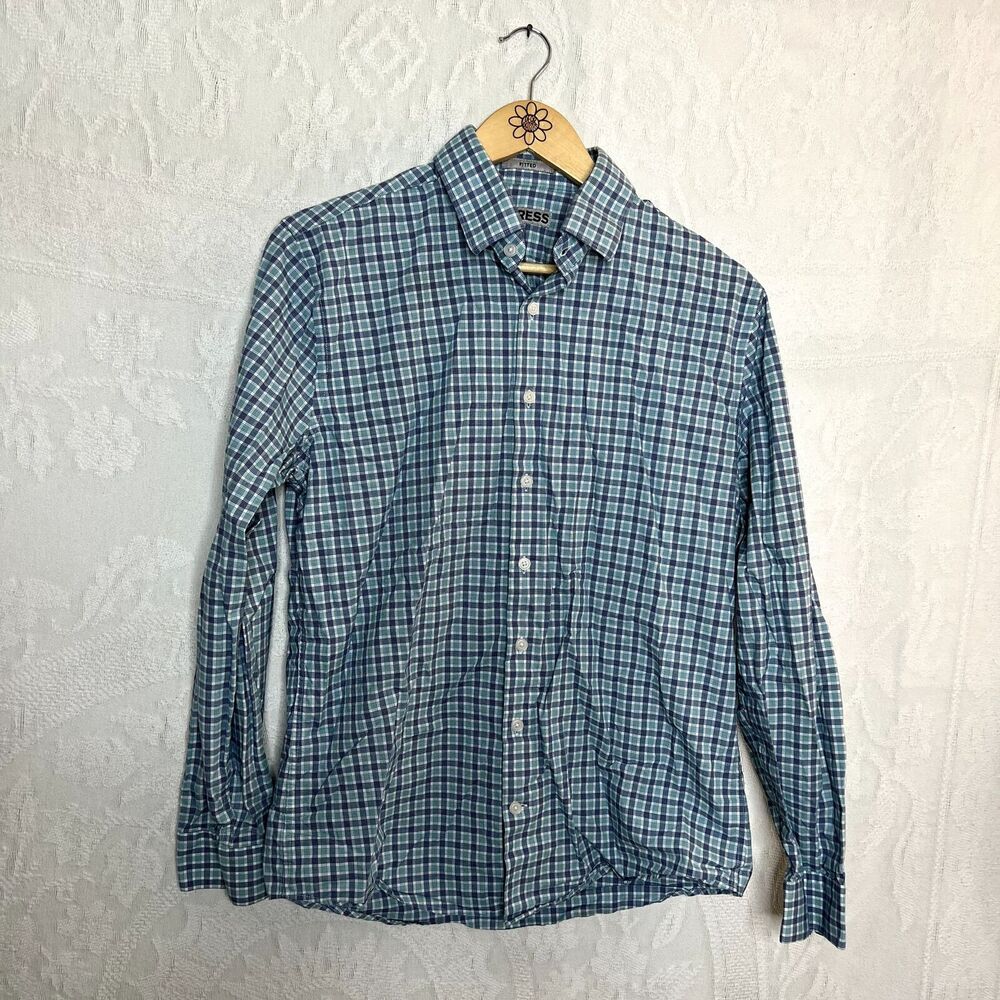 Men's Express Plaid Button Down Shirt
